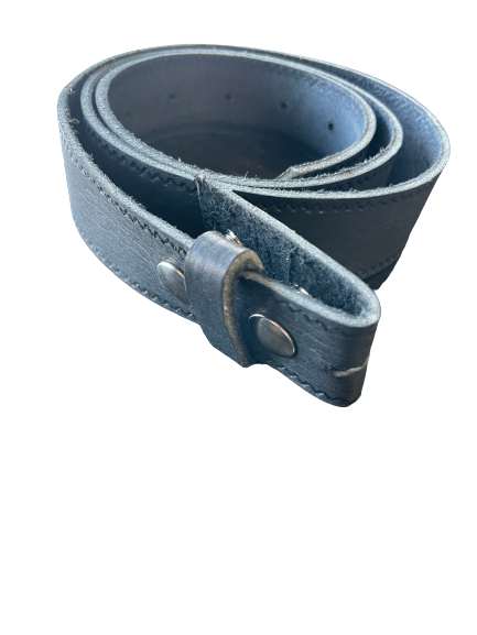 Black Bison Leather Belt - Thick 1.5 " Wide