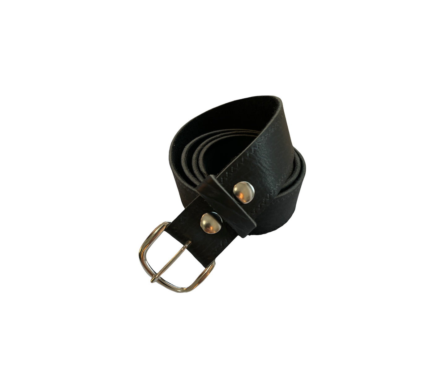 Black Bison Leather Belt - Thick 1.5 " Wide