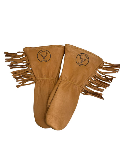 Cowboy Brown Fringe Mitts