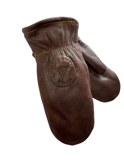 Brown Bison Leather Mitts