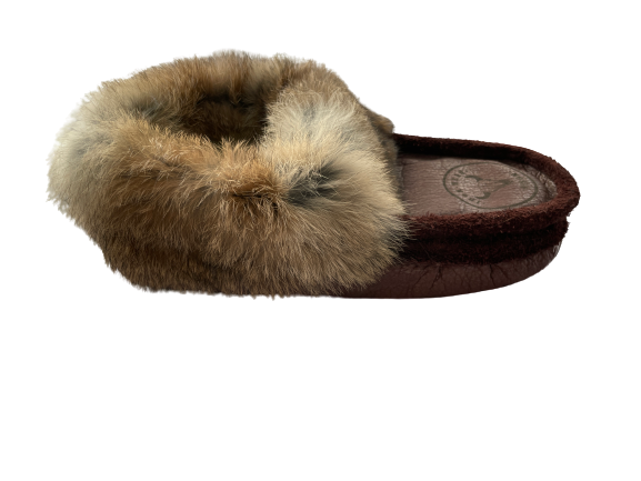 Brown Bison Leather Moccasins